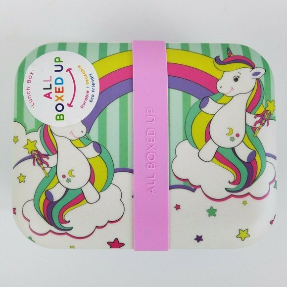 UNICORN Print Pink Cute Kid's Lunch Box Durable - Picture 1 of 2